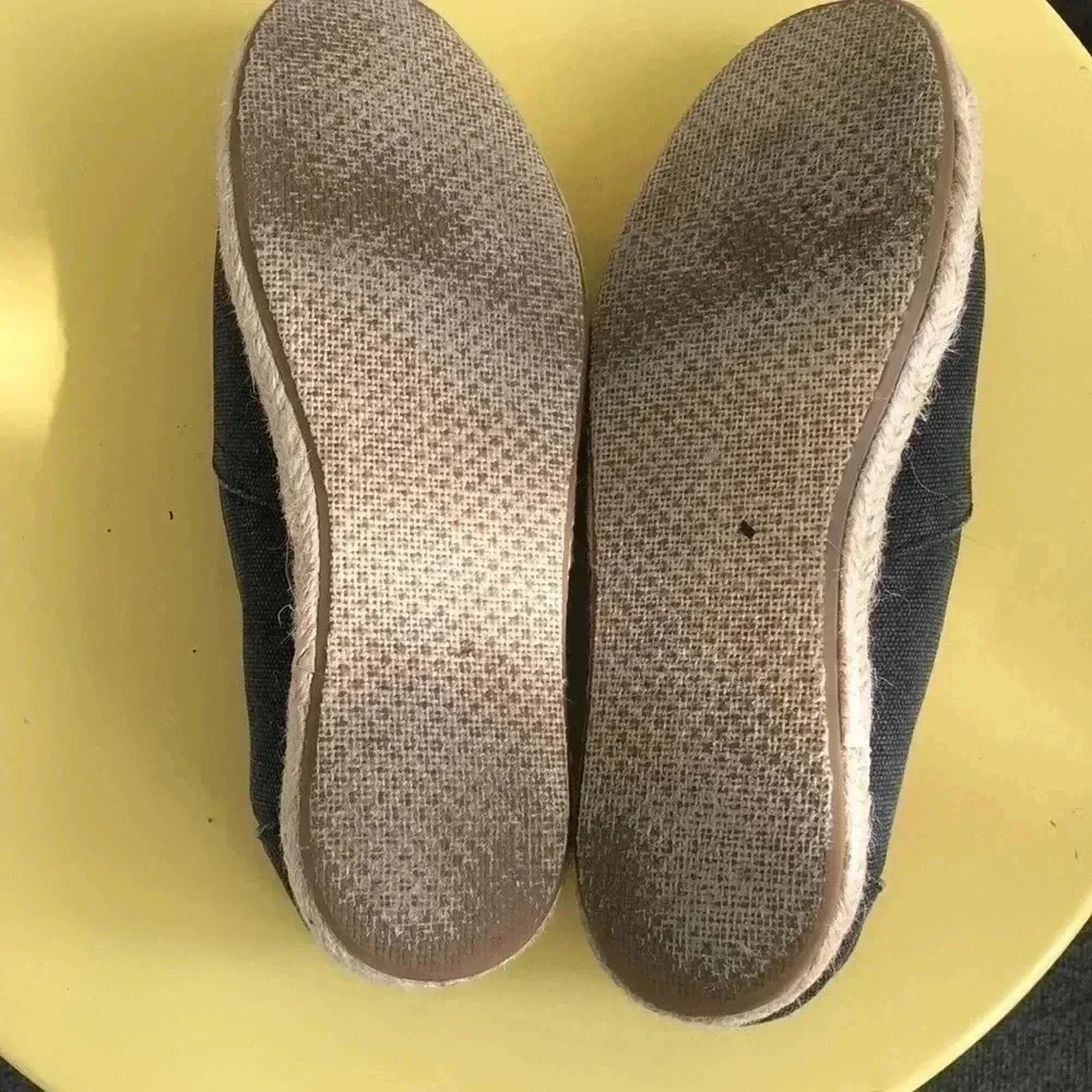 Toms dark gray denim espadrilles. Size 8.5 W